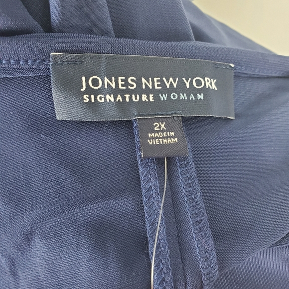 NWT Plus Size 2X Navy Sea Open Sleeve Blouse - Picture 4 of 5